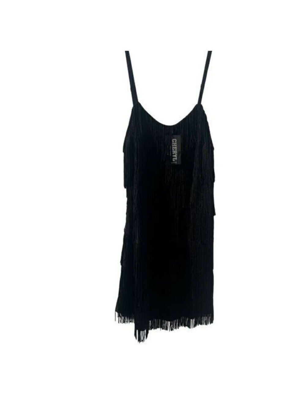 Vintage style Fringe Detail Cami Bodycon Dress size L